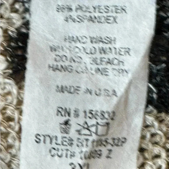 BiBi Cream and Black Animal Print V-Neck Long Sleeve Top - Picture 3 of 3